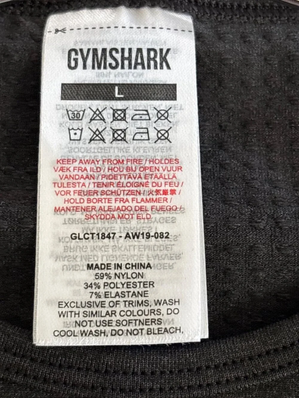 Gymshark Vital Seamless Crop Top Size Large Long Sleeve Black Workout Fitness